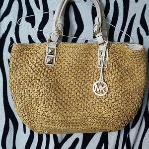 Michael Kors soft straw look large handbag